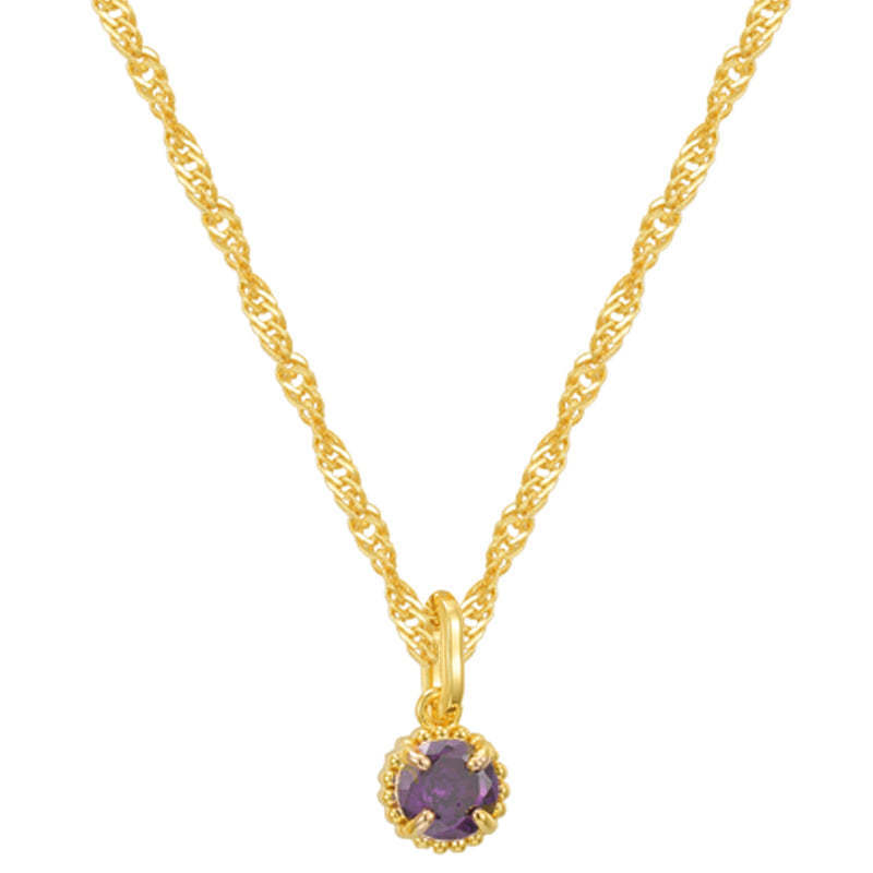 Collier rond en acier inoxydable avec pierre d'anniversaire de décembre