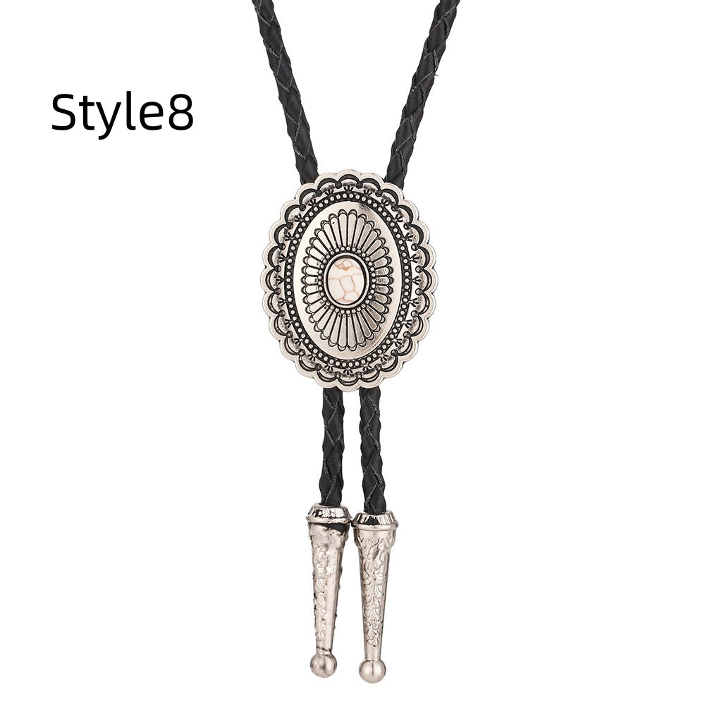 Celtic Pattern Turquoise Agate Bolo Tie