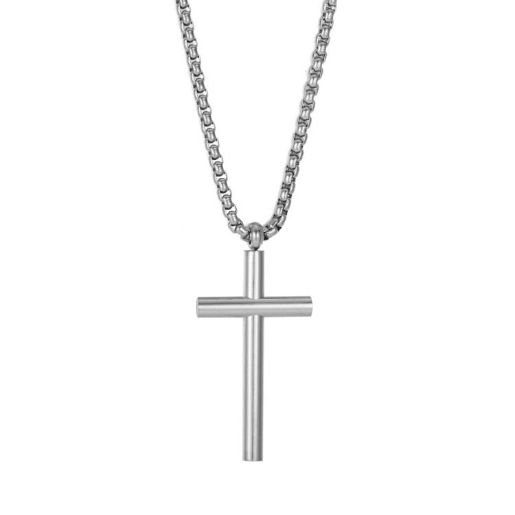 Simple All-match Cross Pendant Nordic Diy Titanium Steel Necklace