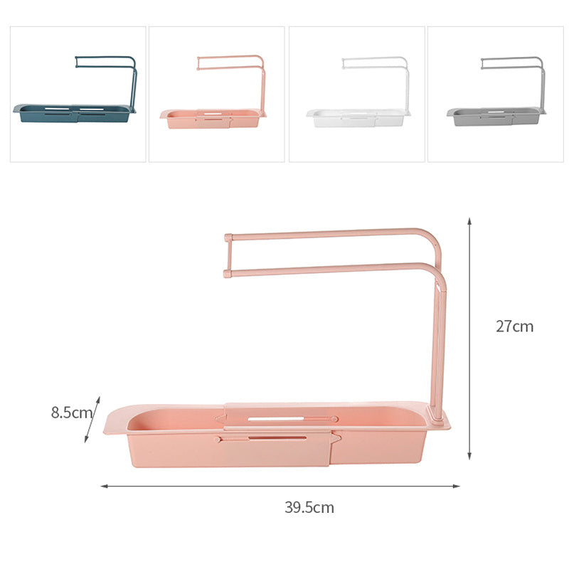 Support étagères d'évier télescopique, panier de vidange de rangement extensible pour la cuisine domestique