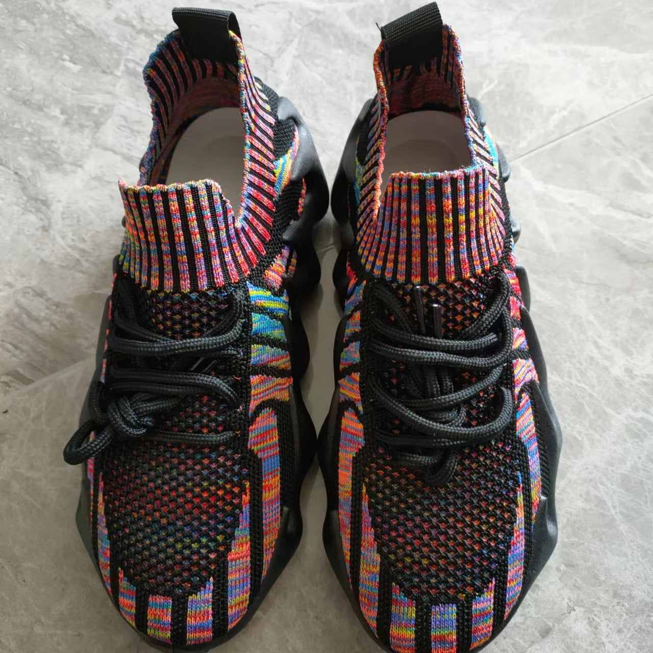 Octopus tricoté semelle en caoutchouc Sneaker femme mâle grande taille chaussures à semelle souple