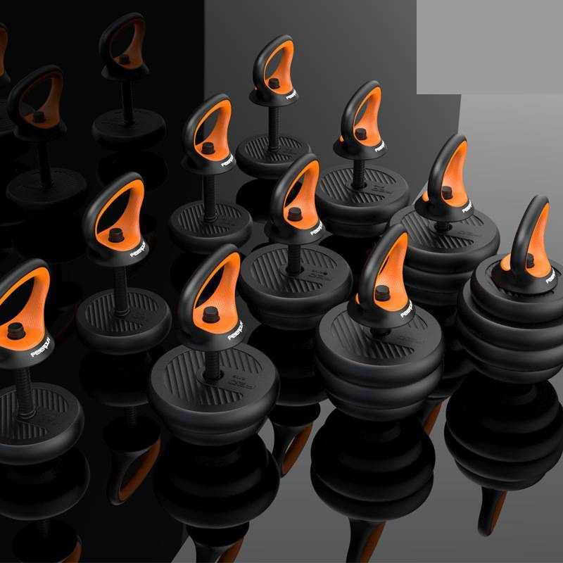 Juego de mancuernas con peso ajustable y mango de pesa rusa