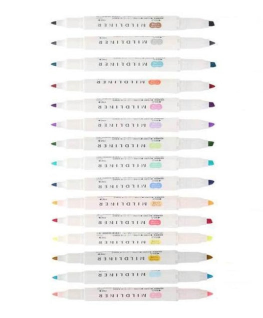 5 resaltadores de doble cara Zebra Mildliner