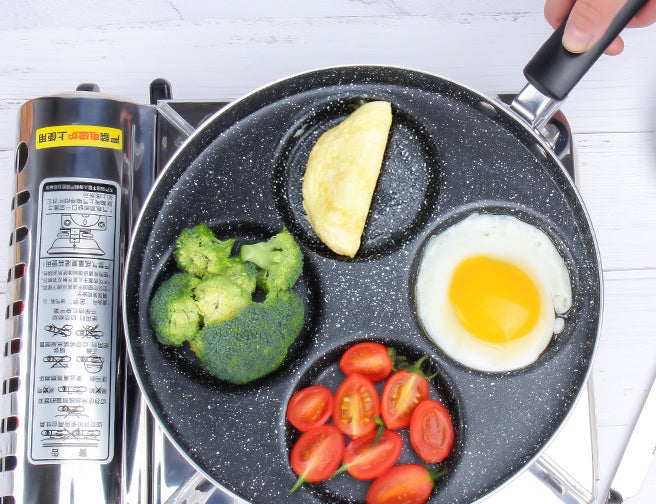 Poêle à œufs antiadhésive, 4 tasses, ustensiles de cuisine, poêle à crêpes, poêle à œufs adaptée à la cuisinière à gaz, cuisinière à Induction