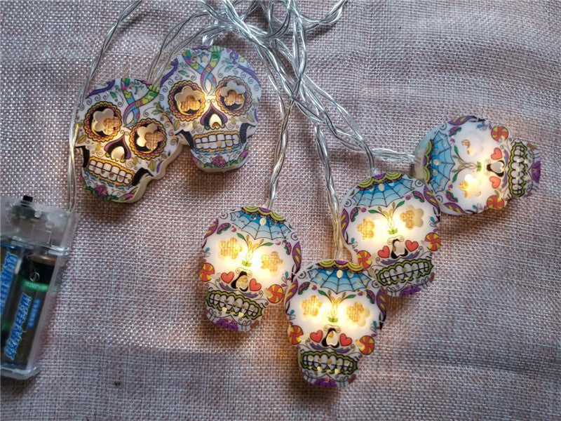 Ambiance d'horreur de chaîne de lumière LED de crâne d'Halloween 