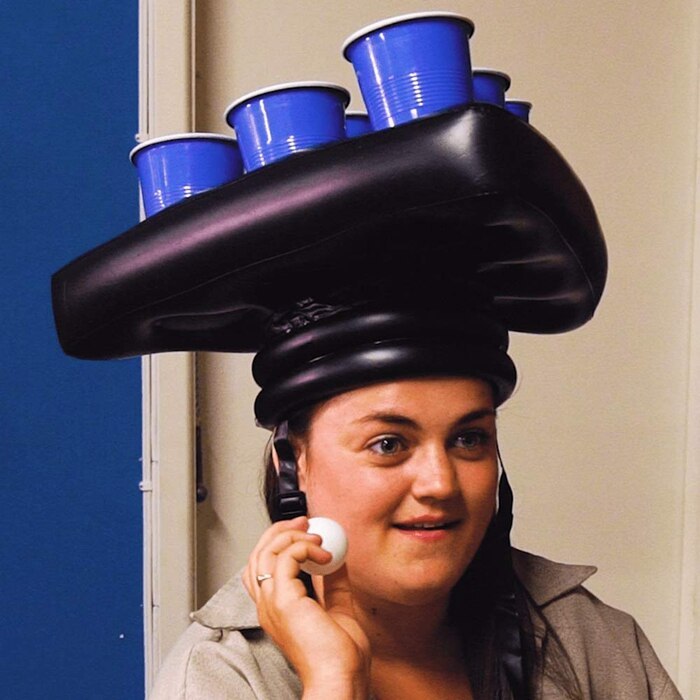 One Set Inflatable Ping Pong Cup Holder Hats Rings Toss Game Fun Lawn Toys Throwing Adult Kids Ferrule Tools With 2pcs Ball