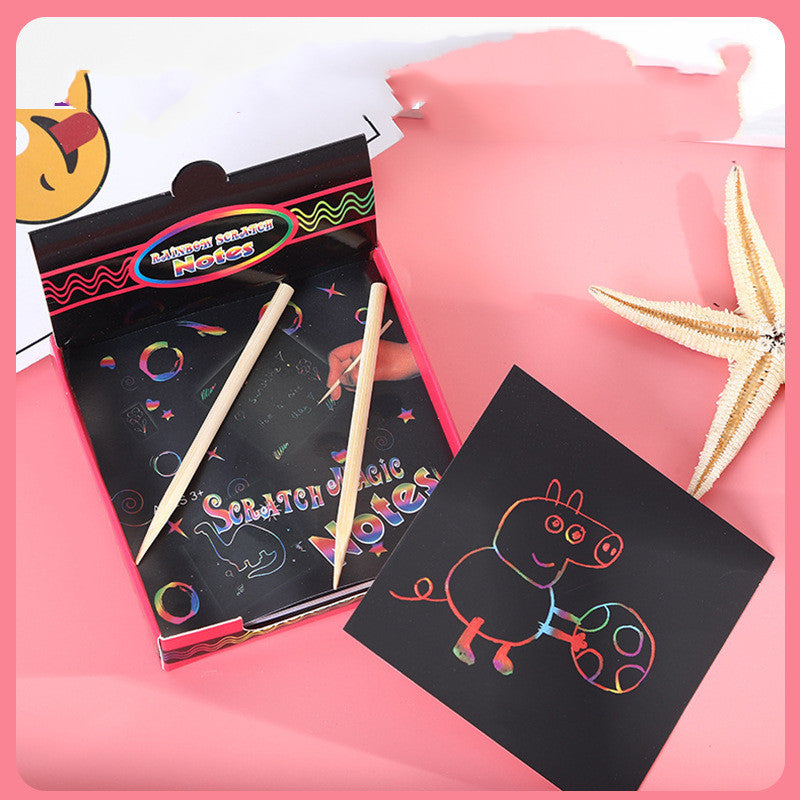 Peinture à gratter trompette colorée