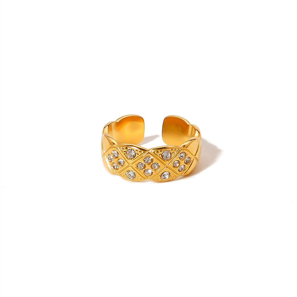 Bague sculptée de style cour vintage français, design creux