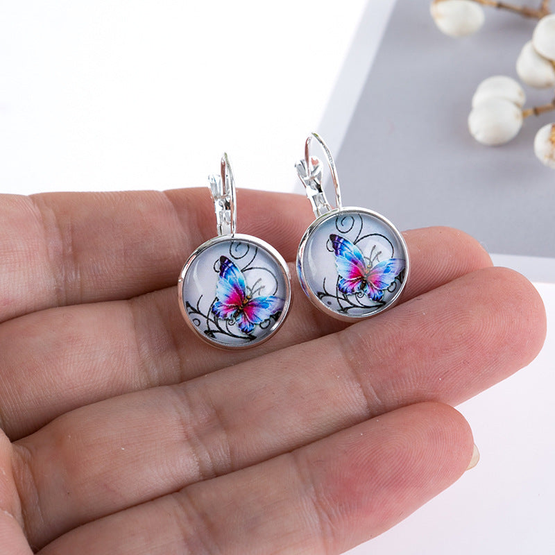 New Time Stone Pendant Moon Angel Earrings