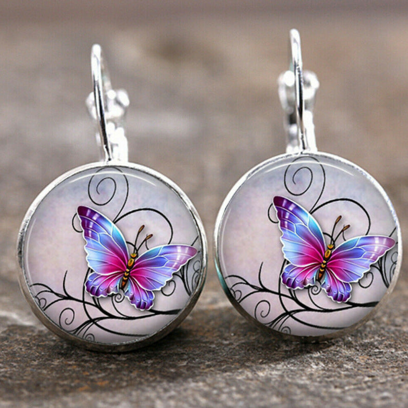 New Time Stone Pendant Moon Angel Earrings