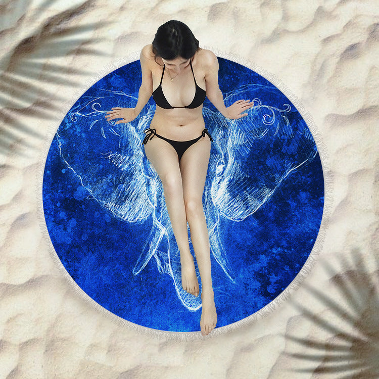 Serviette de plage à franges serviette de bain ronde serviette de plage
