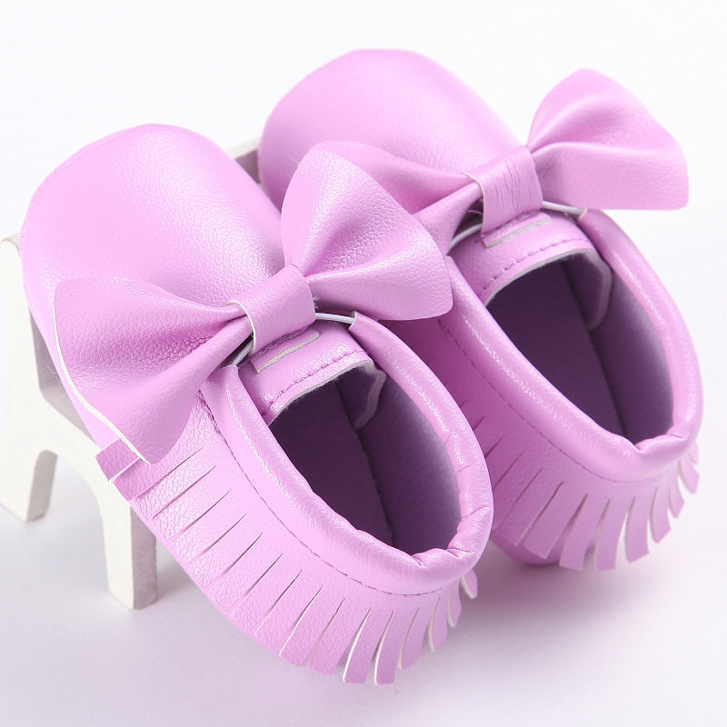 Printemps et automne nouveau 0-1 ans garçons et filles bébé chaussures gland Pu bas antidérapant décontracté bébé chaussures