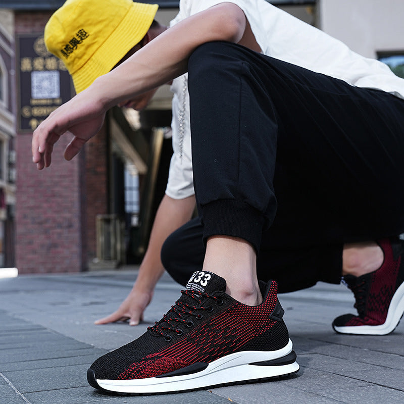 Chaussures pour hommes à semelle intérieure augmentant la hauteur, chaussures de sport respirantes à lacets