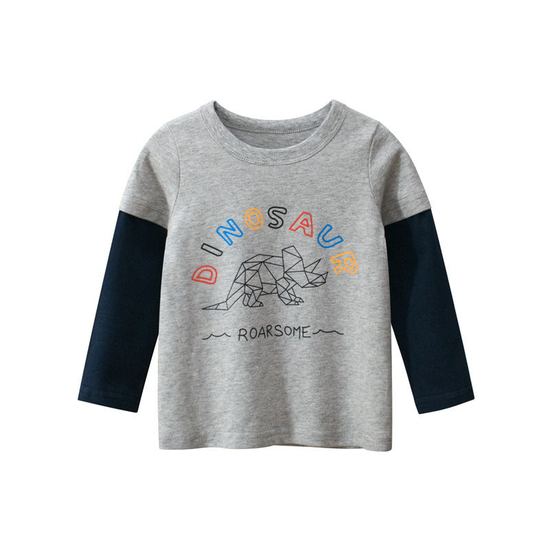 Vêtements pour bébés, T-shirt à manches longues pour enfants, chemise à bascule pour garçons