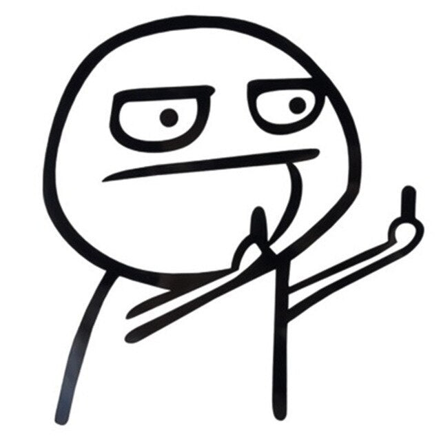 Pegatina para coche El dedo medio desprecia la carrocería de divertidos dibujos animados