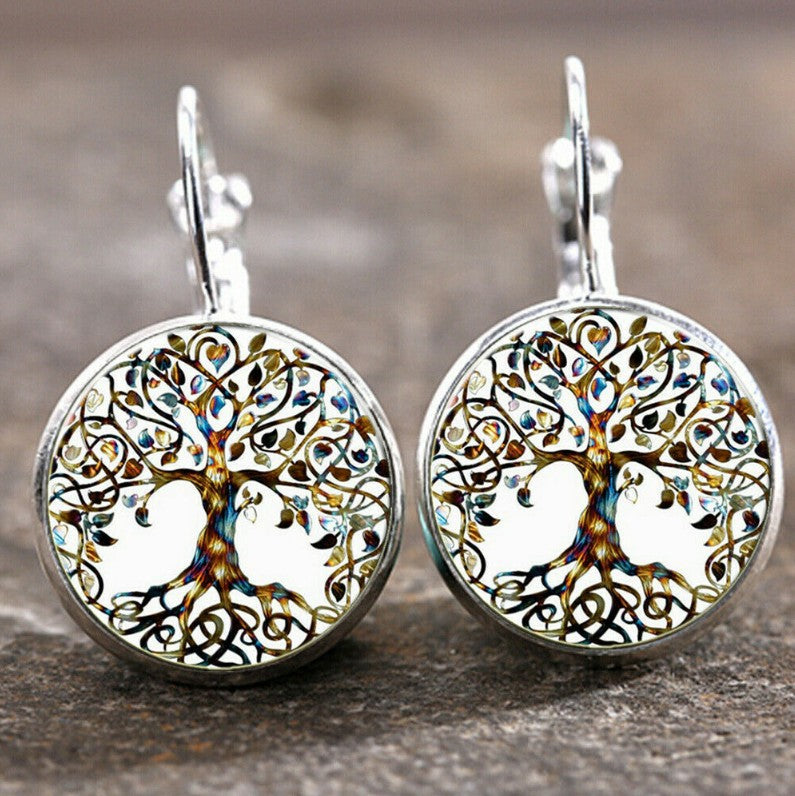 New Time Stone Pendant Moon Angel Earrings