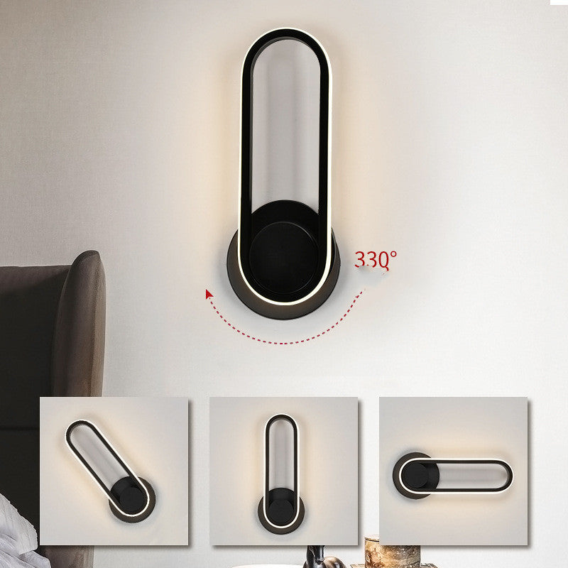 Applique murale LED rotative d'intérieur en acrylique, luminaire décoratif d'intérieur, idéal pour une chambre à coucher ou un chevet