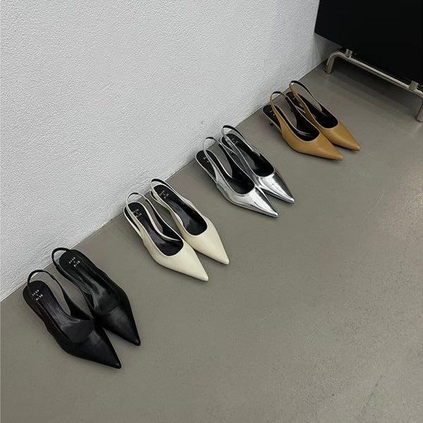 Tip In - Chaussures à petit talon avec bride arrière argentée