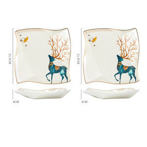 Assiettes à dîner Assiette à steak en céramique Web Porcelaine