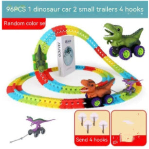 Jouet en plastique électrique de piste de dinosaure de montagnes russes pour enfants