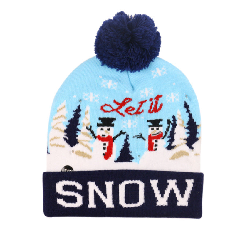 Gorro navideño Gorro de punto LED con luces