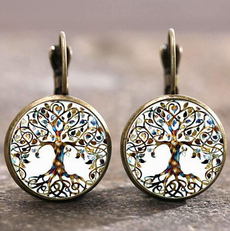 New Time Stone Pendant Moon Angel Earrings