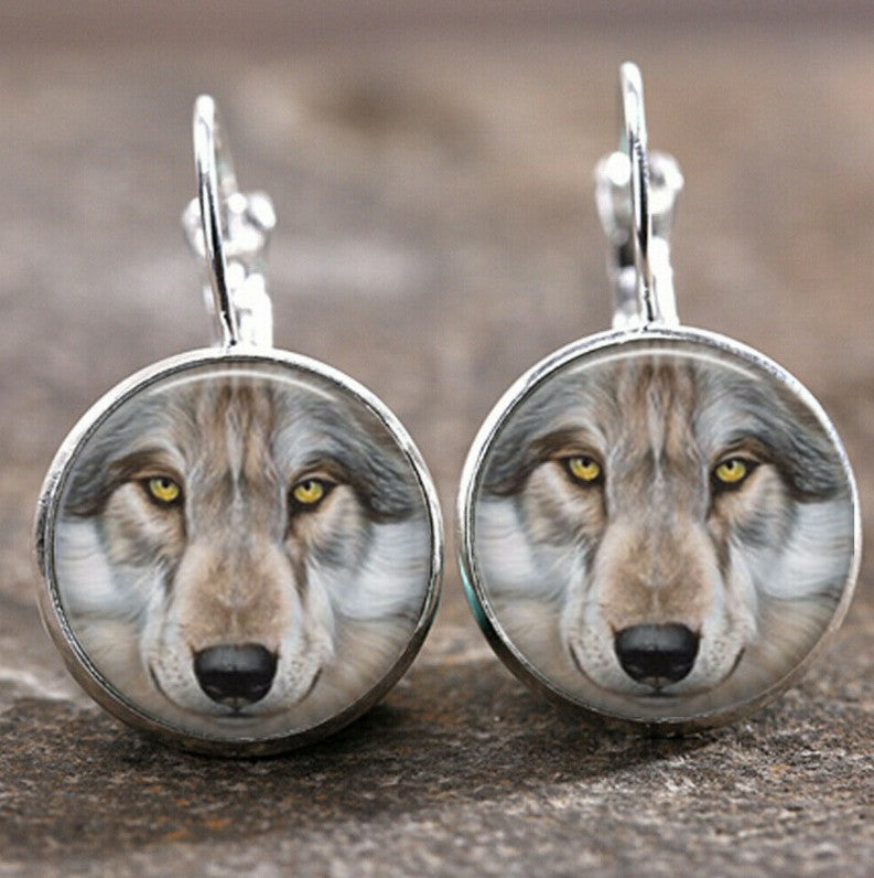 New Time Stone Pendant Moon Angel Earrings