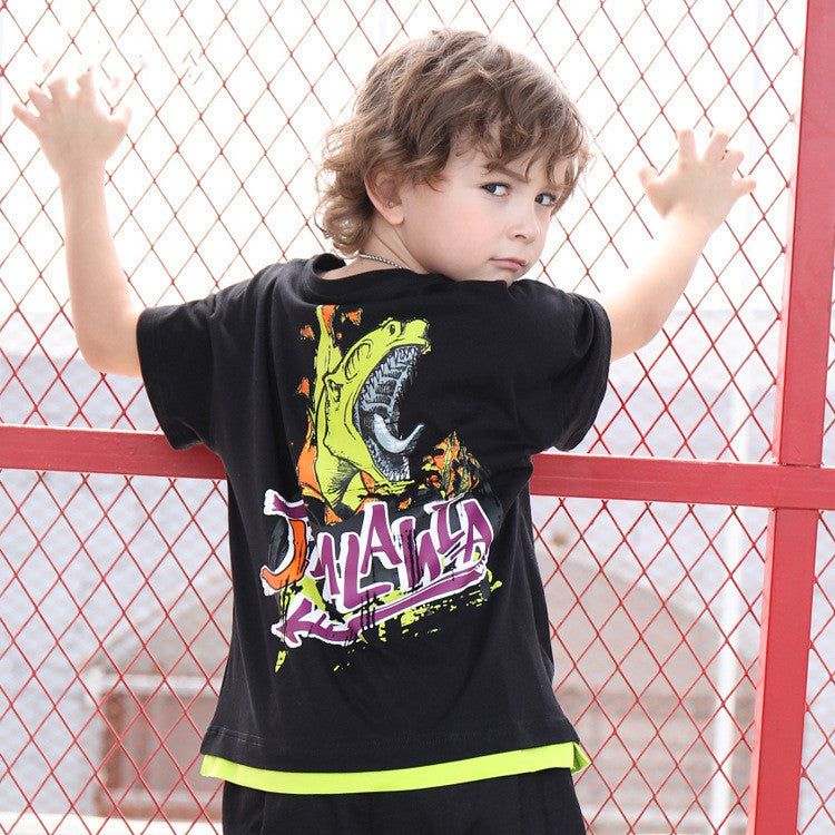 T-shirt manches courtes garçon dinosaure