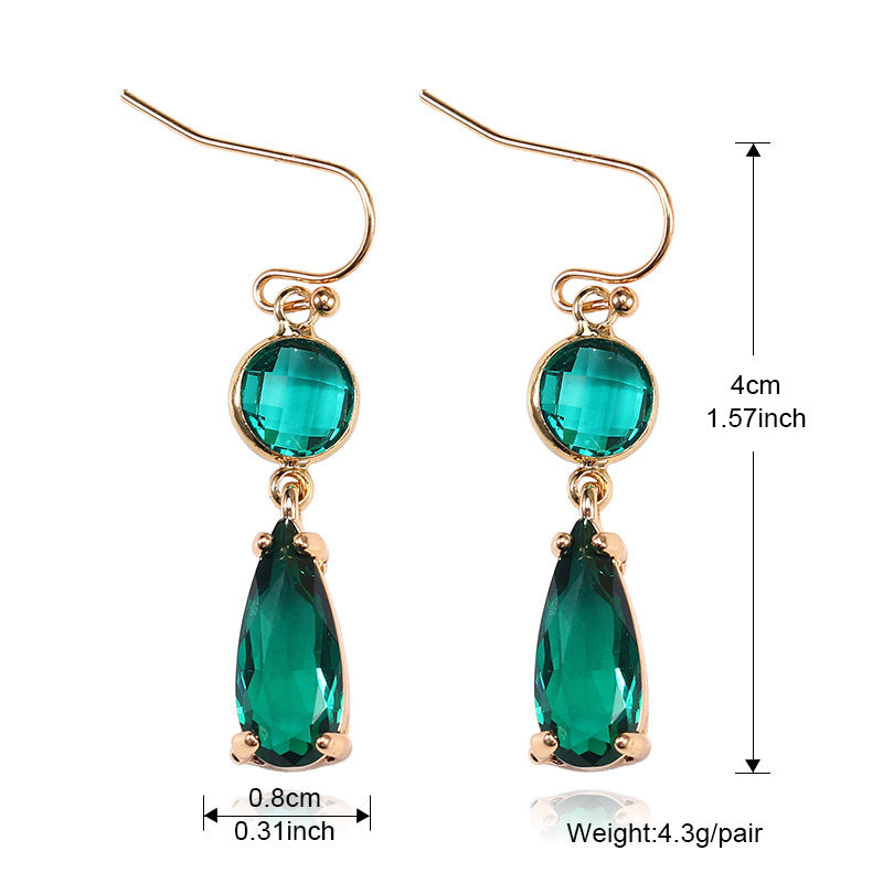 Boucles d'oreilles pendantes en cristal de verre K9 multicolore géométrique à bordure en cuivre