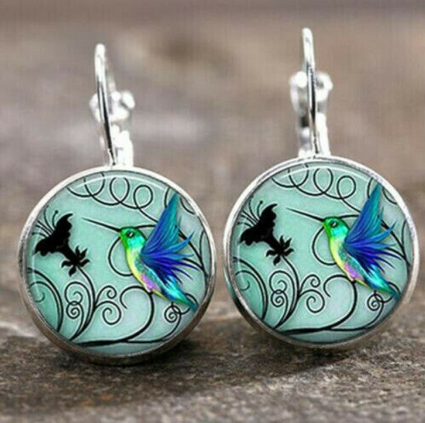 New Time Stone Pendant Moon Angel Earrings