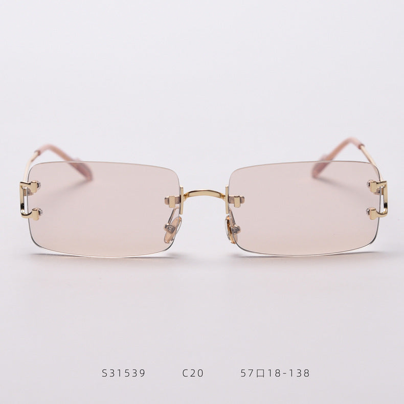 Lunettes de soleil sans monture à bords coupés