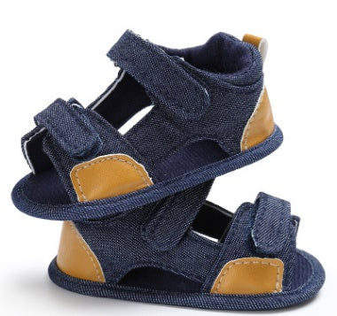 Sandales Velcro pour bébé en denim, chaussures pour tout-petits, chaussures pour bébés