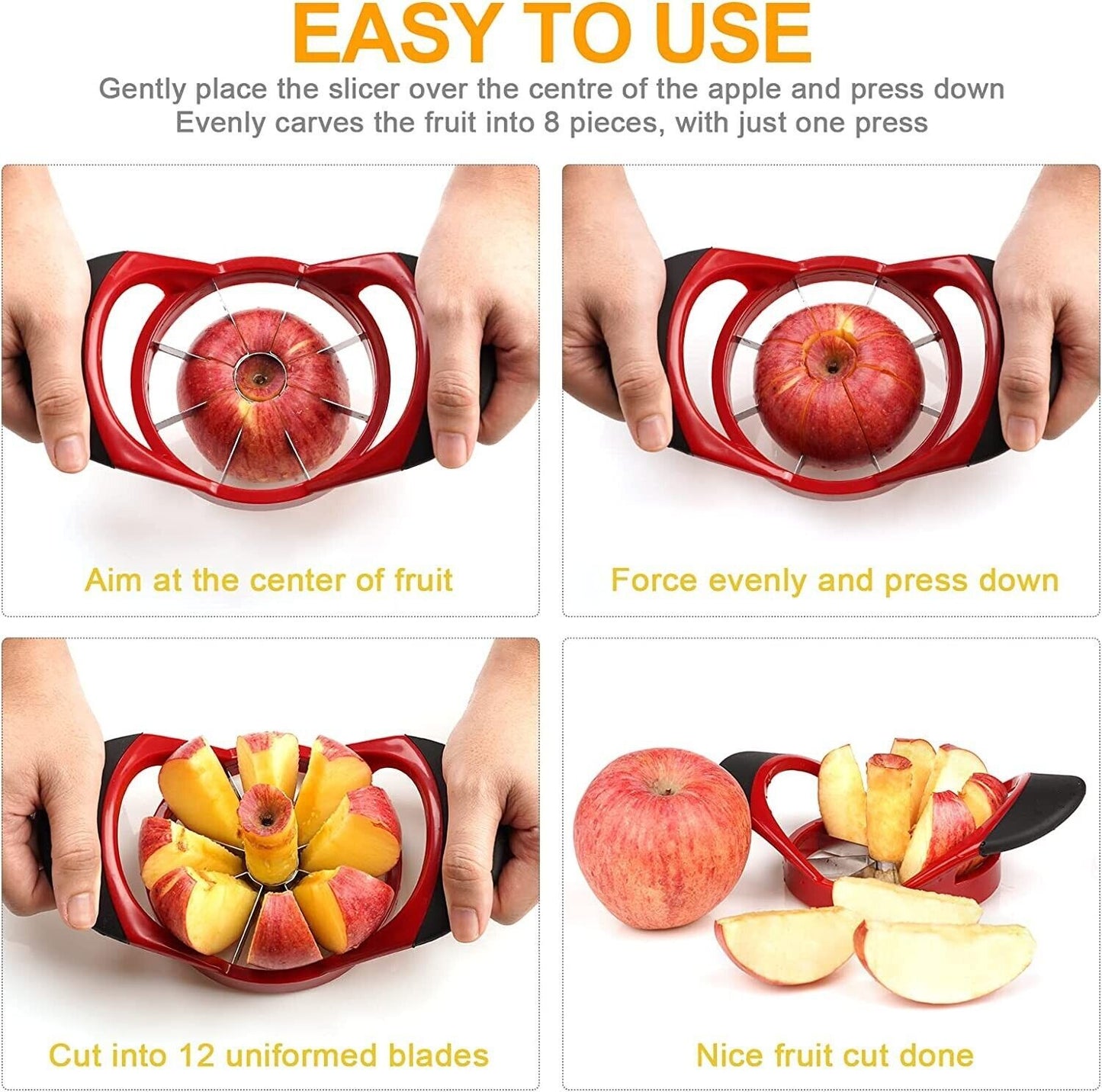Apple Corer And Slicer - Stainless Steel Apple Corer Kitchen Tool