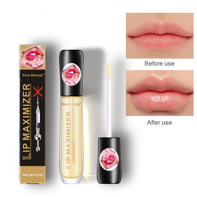 Kissbeauty-aceite labial transparente, hidratante, líneas de labios decolorantes, elástico, hidratante, maximizador de labios de boca grande