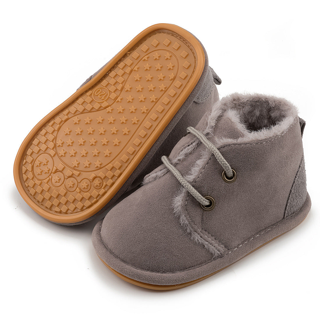 Chaussures pour tout-petits antidérapantes à semelle en caoutchouc pour bébé chaudes et en velours