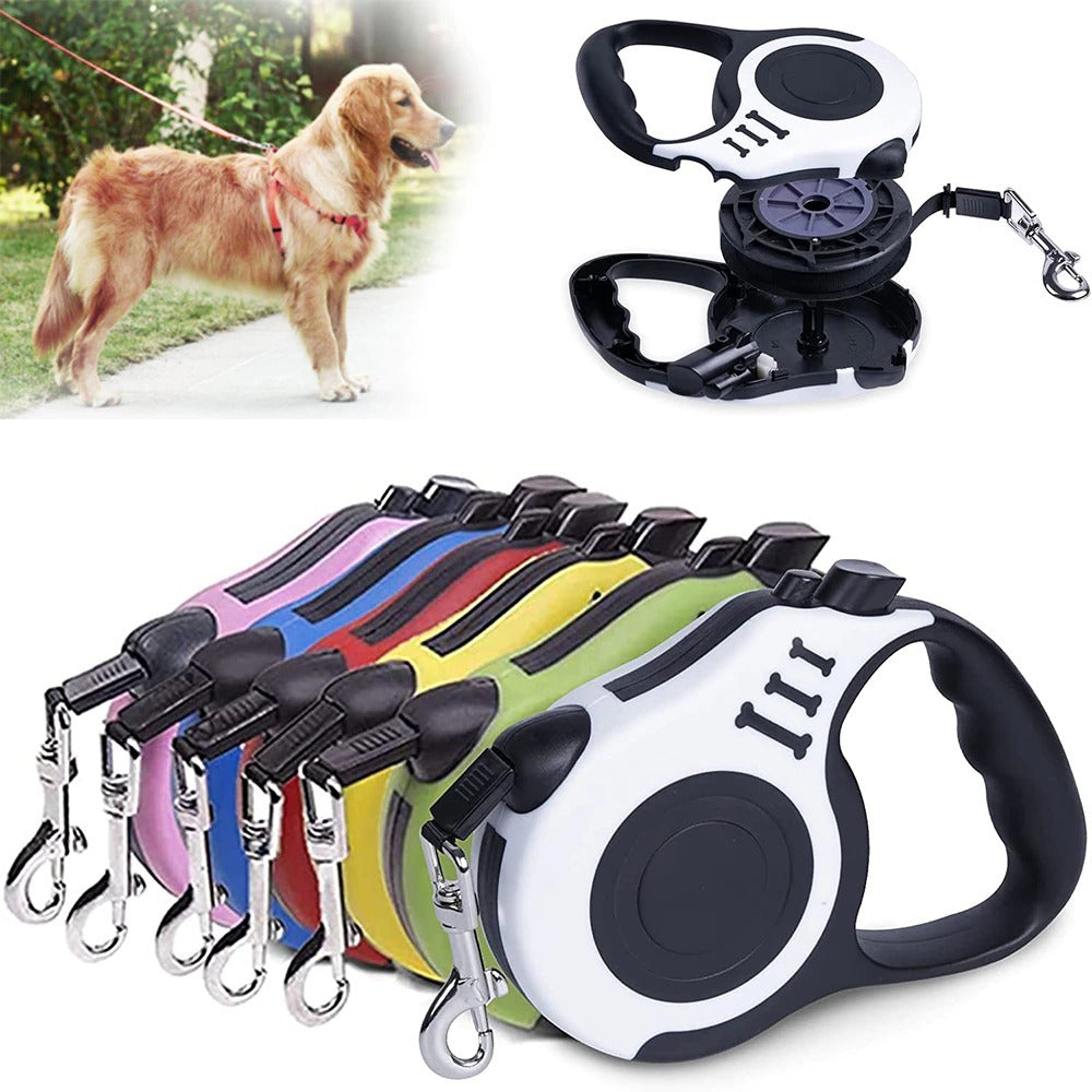 Correa para perro duradera de 3m y 5m, extensión de plomo retráctil automática para gato, cachorro, caminar, correr, ruleta para perros, productos para mascotas