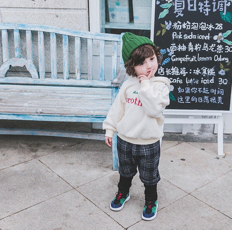 Niños más suéter de terciopelo 1-3 años marea 2 ropa gruesa de otoño para bebés camisa para niños masculinos bebé masculino con capucha niños otoño e invierno 
