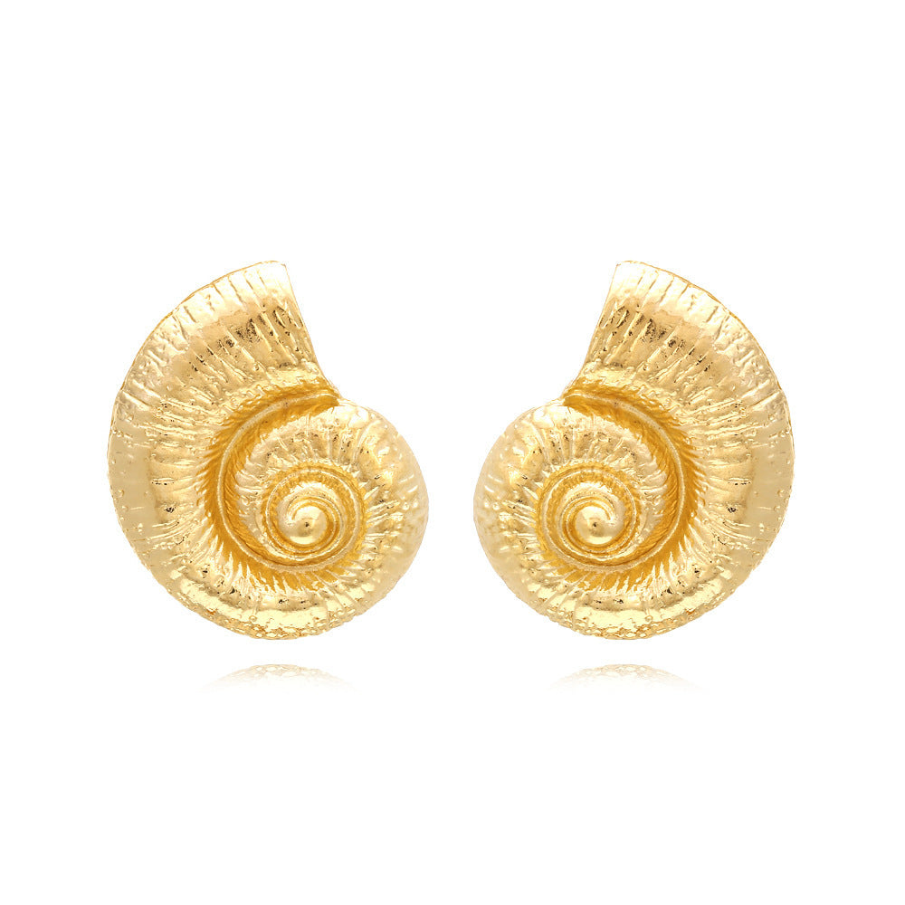 Boucles d'oreilles conques en alliage style plage exagérées