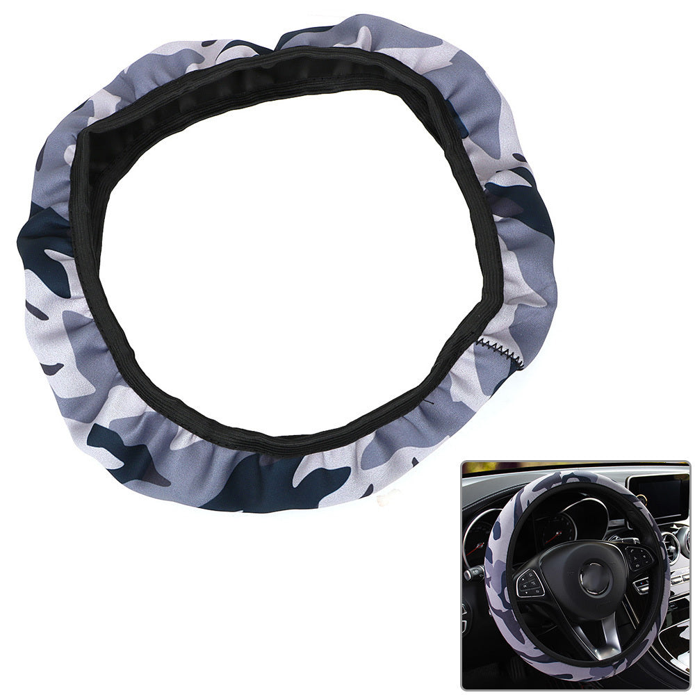 Housse de volant de voiture Camouflage, style de voiture, SBR Lycra, accessoires d'intérieur automobile, protection de roue antidérapante