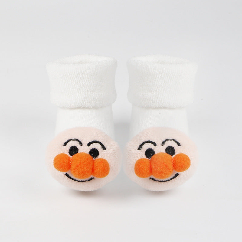Chaussettes en coton pour bébés filles et garçons, en caoutchouc antidérapant, dessin animé, enfants en bas âge