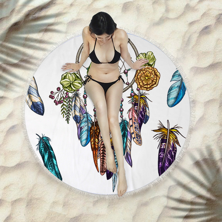 Serviette de plage à franges serviette de bain ronde serviette de plage