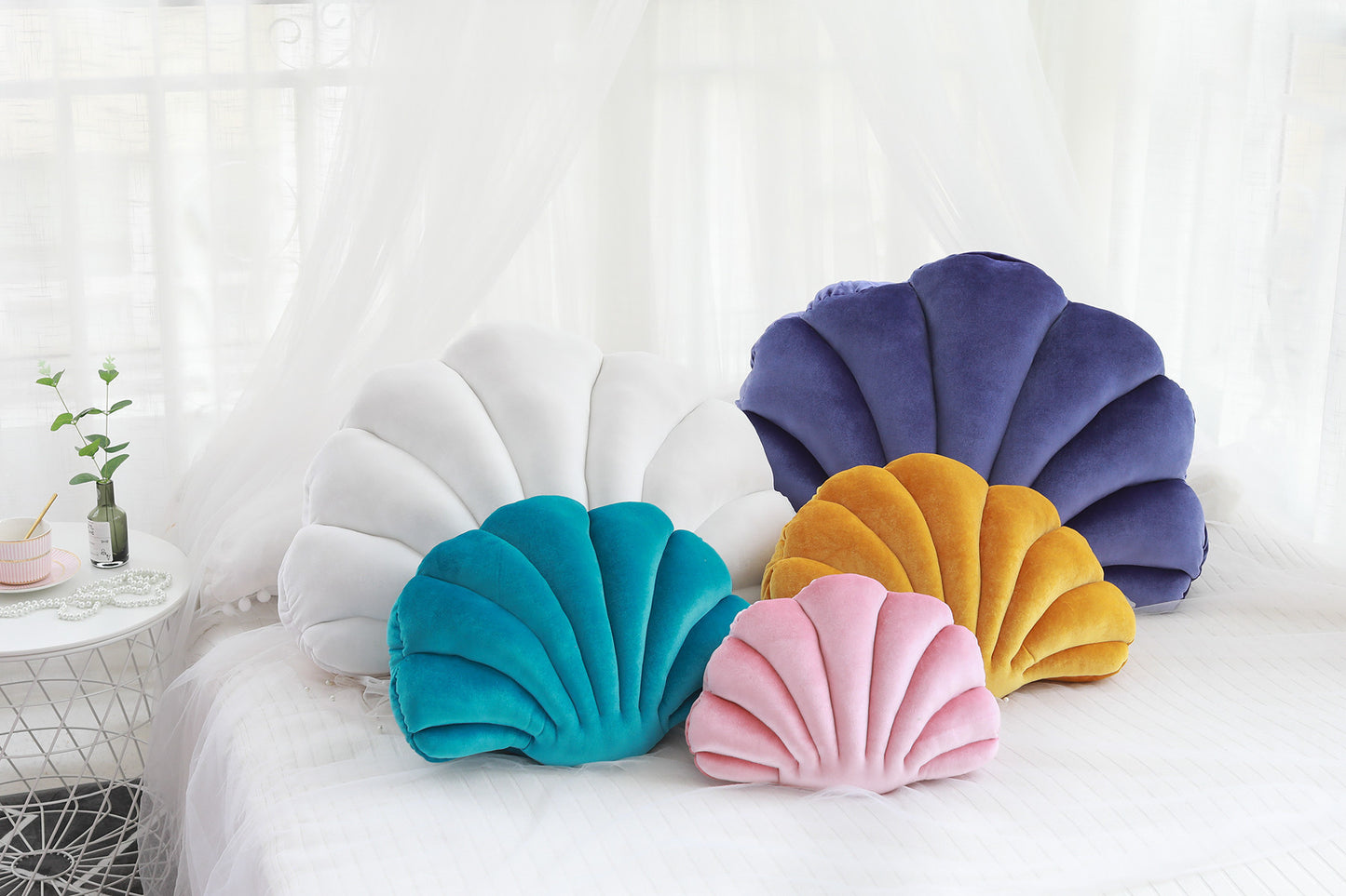 Almohada de concha de simulación, cojín, almohada para siesta de muñeca
