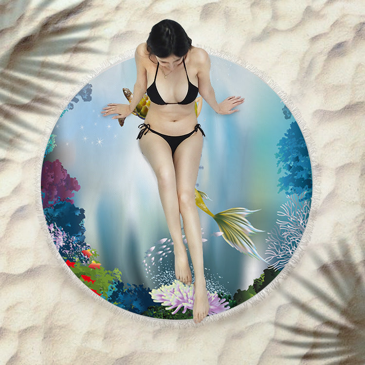 Serviette de plage à franges serviette de bain ronde serviette de plage