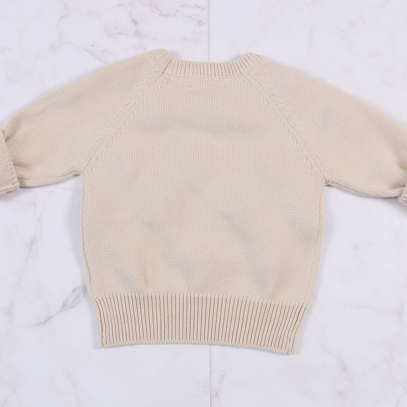 Cárdigan de invierno para niñas, suéter para niños, diseño de bolas, cárdigans tejidos para bebés, suéter informal para niños pequeños, suéter de lana para niñas