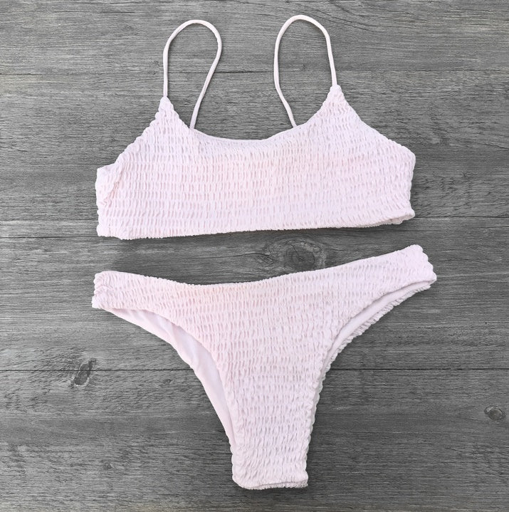 Maillot de bain sexy bikini triangle plissé