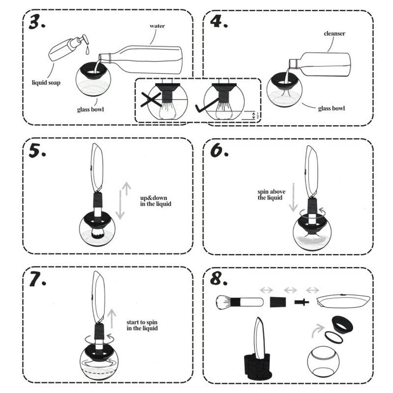 Ensemble de nettoyant pour pinceaux de maquillage électrique
