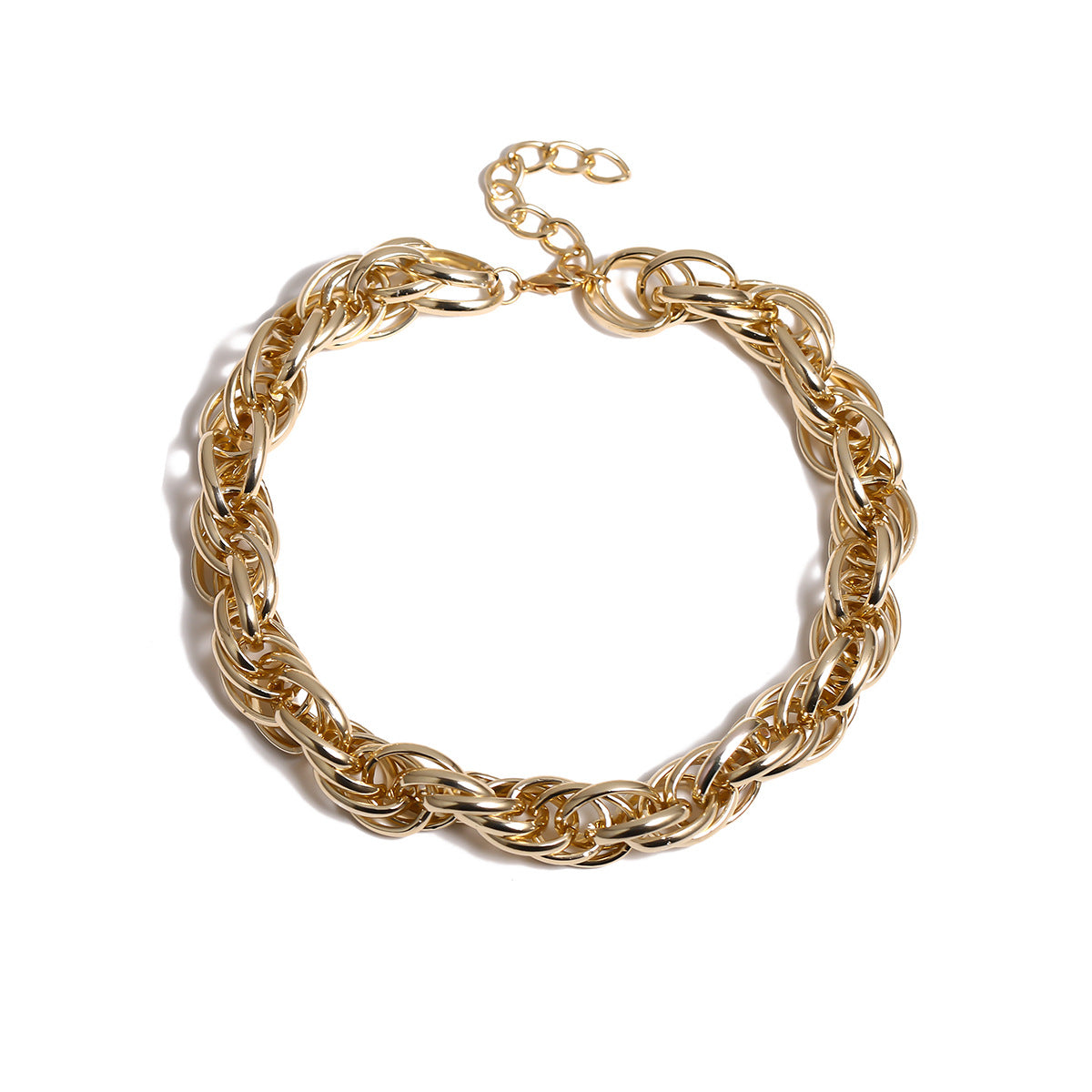 Collier géométrique à bretelles épaisses torsadées personnalisées exagérées