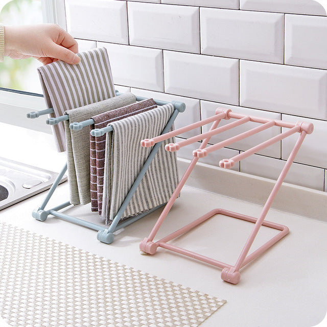 Étagère pliable pour torchons, accessoires de cuisine, organisateur de gadgets 