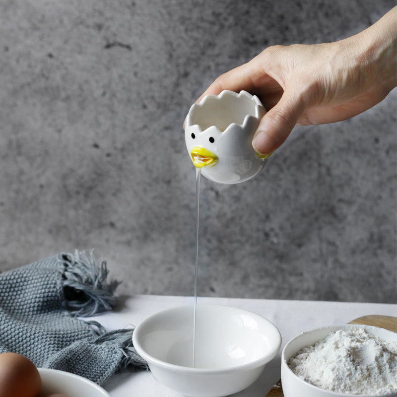 Séparateur de blanc d'œuf en céramique, poulet mignon, accessoires de cuisine pratiques