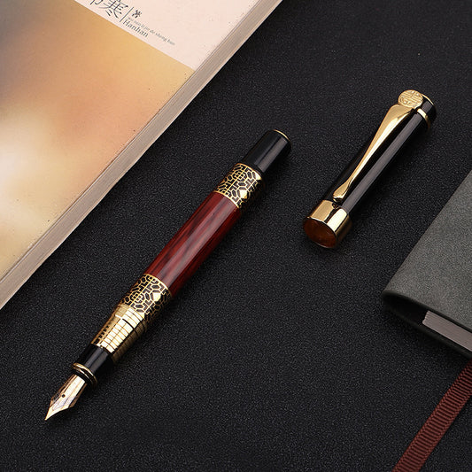 ImitationMahogany Metal Wood Grain Fountain Pen